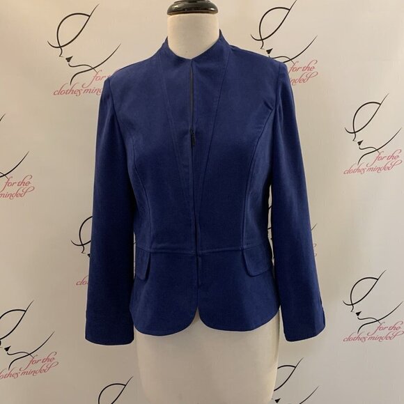JS Collections. Size 8P. Zip Front Suede Cloth Jacket. Long Sleeve. WTC - Picture 4 of 8